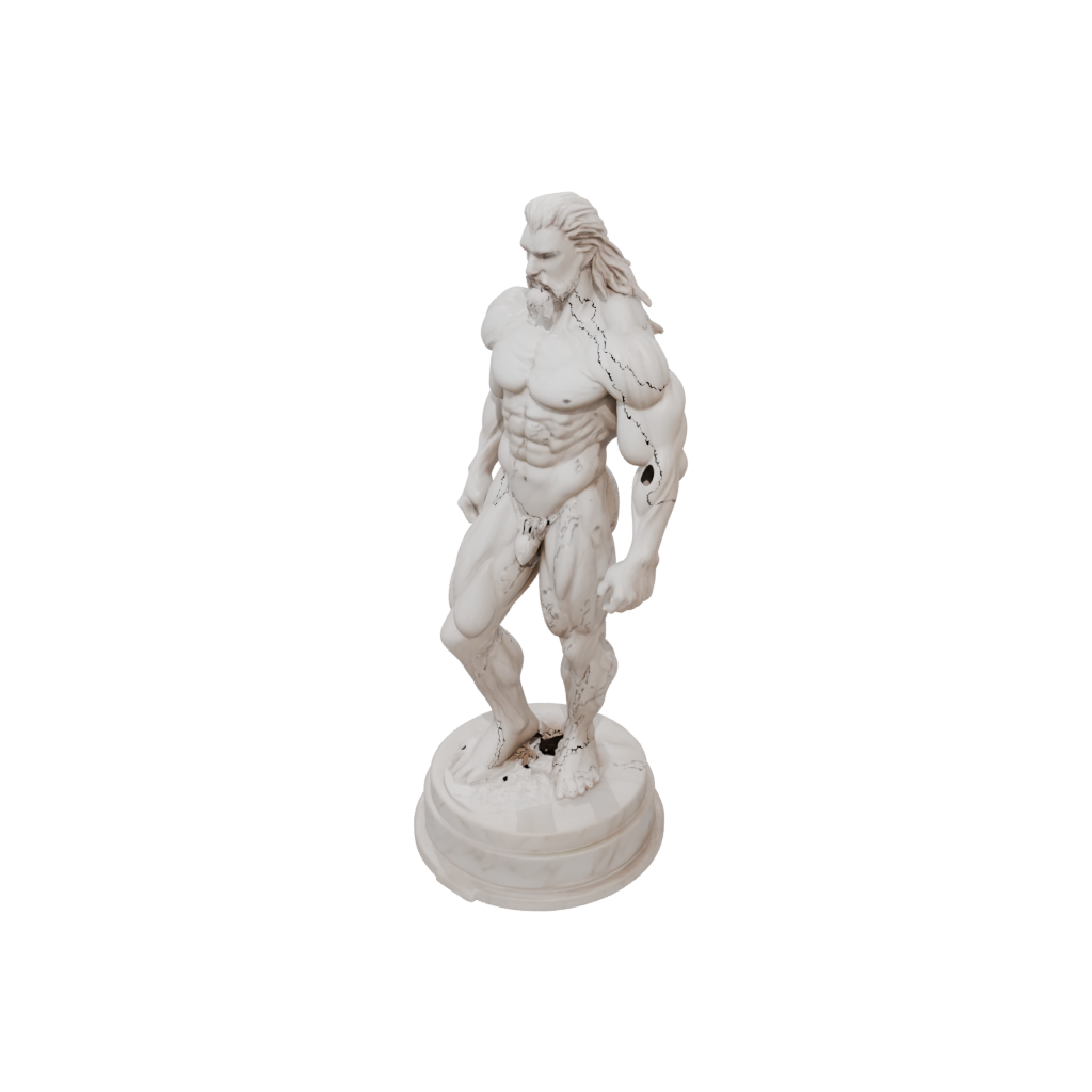 Marble Relief Fire Elemental Titan