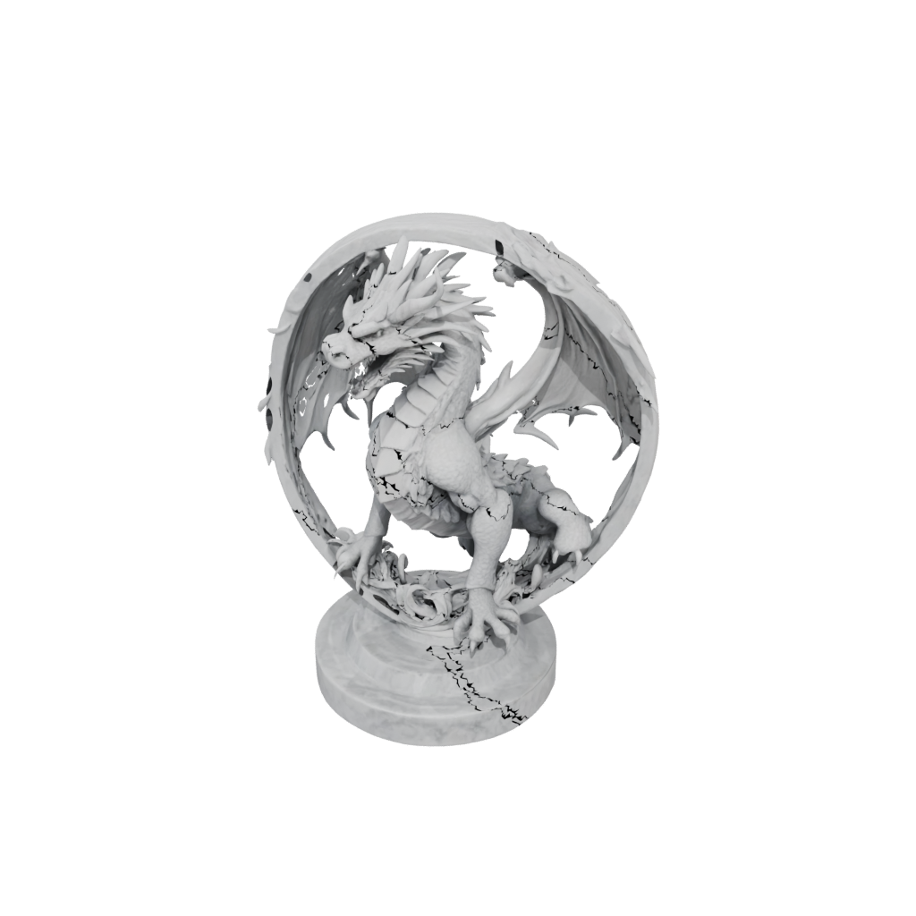 Marble Relief Frost Wyrm