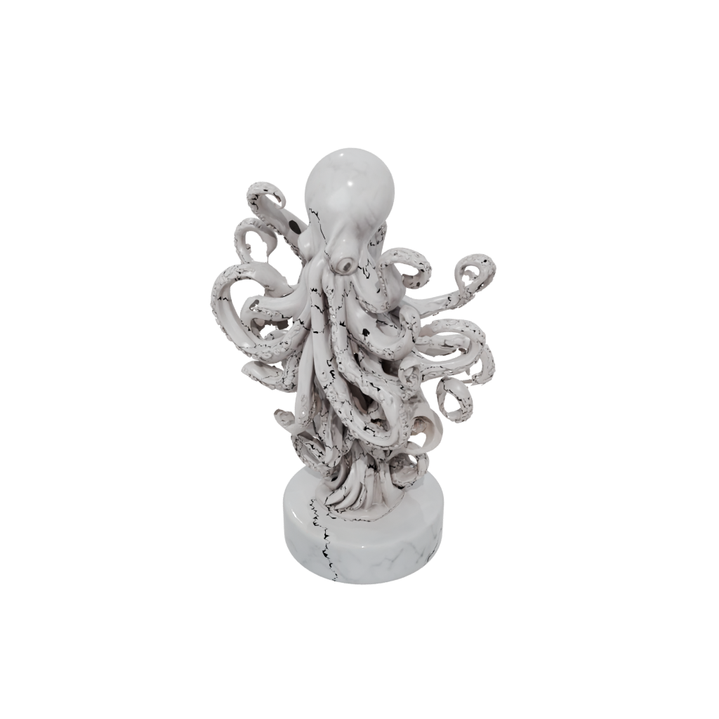 Marble Relief Kraken Tentacle Sculpture