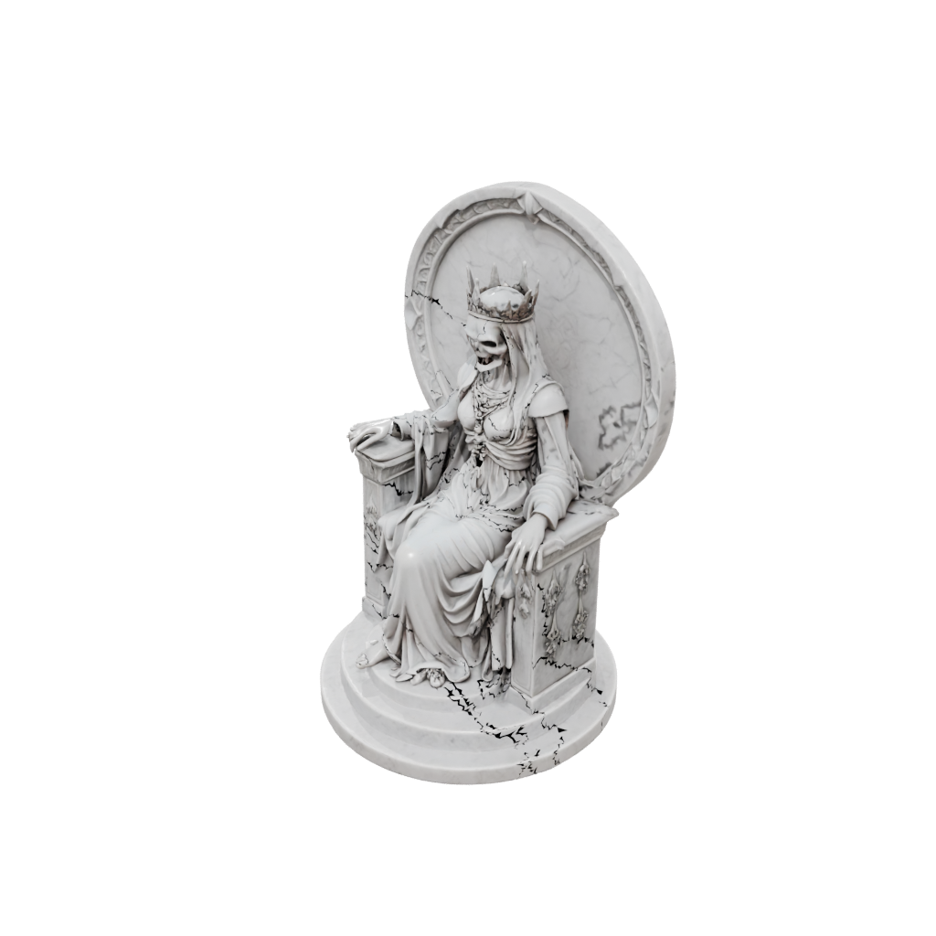 Marble Relief Lich On Throne