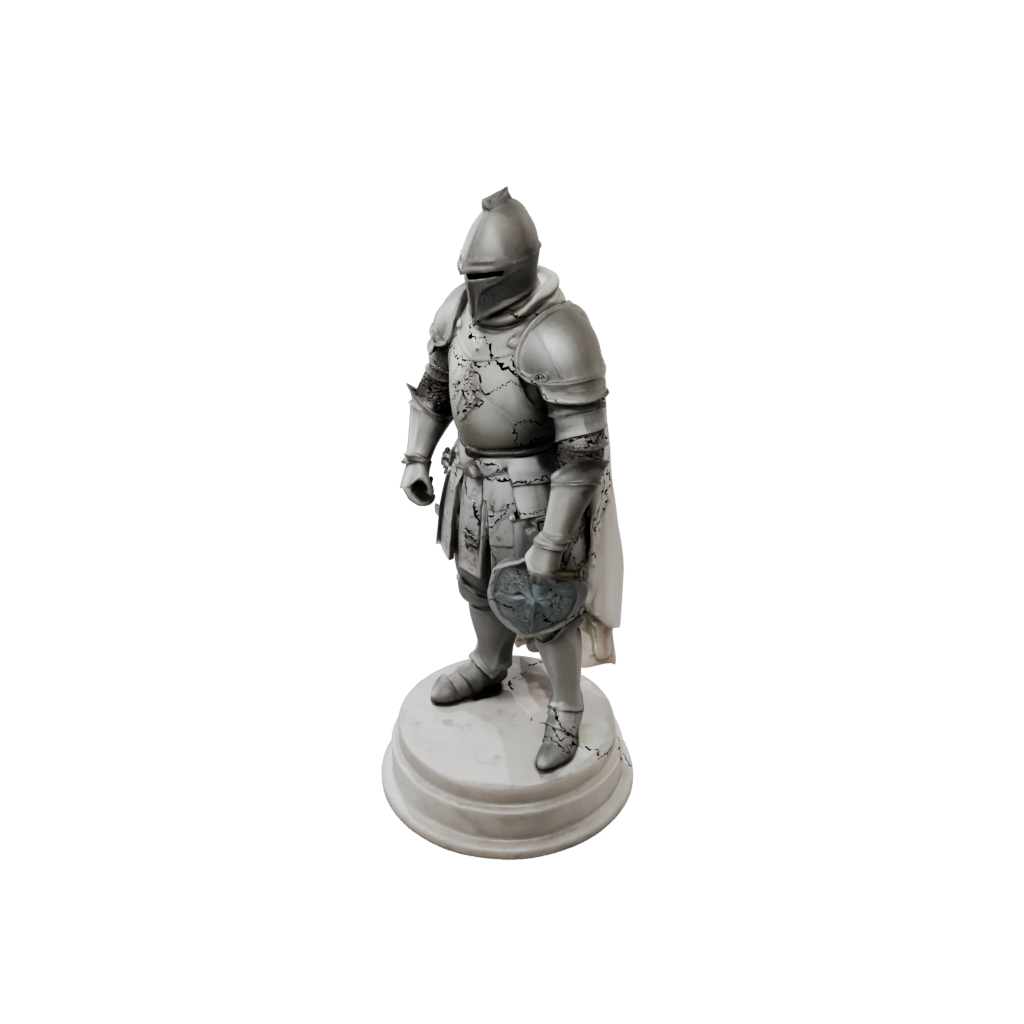 Marble Relief Medieval Knight Statue