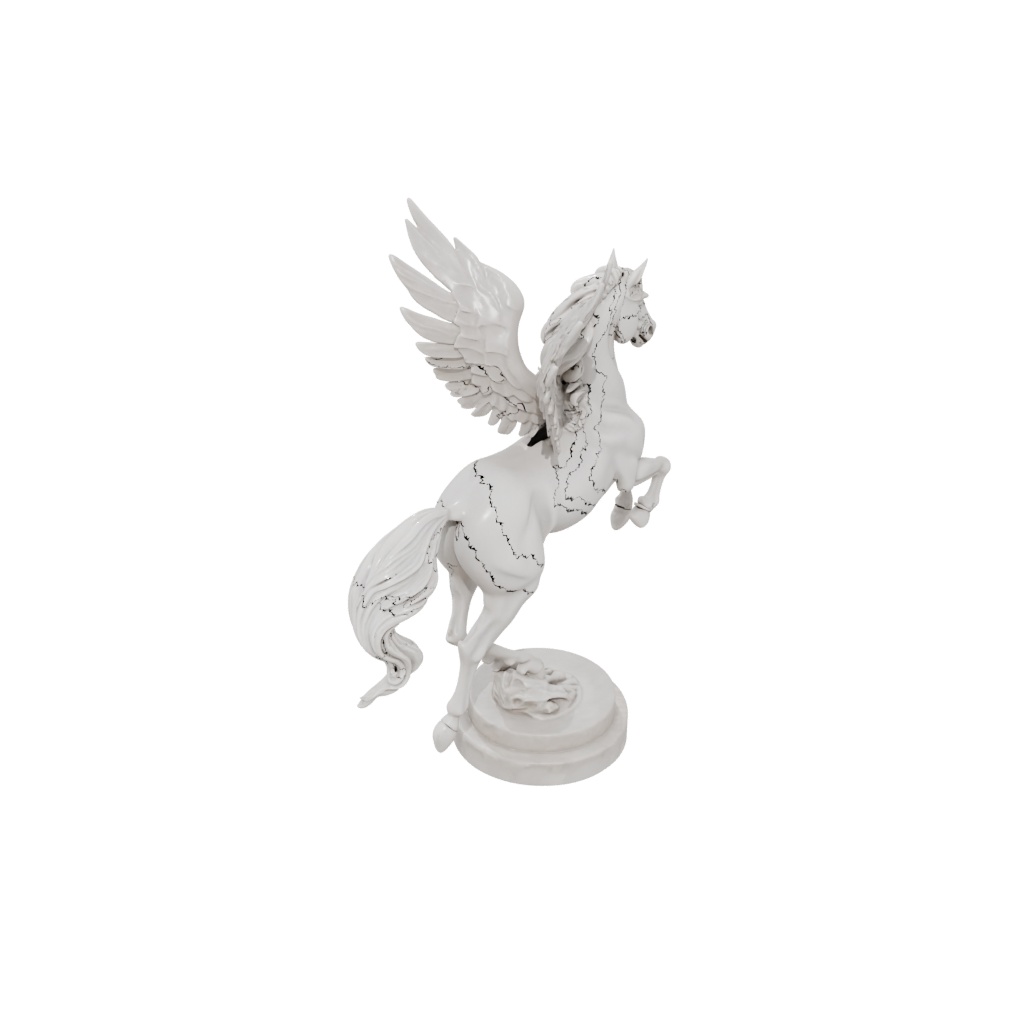 Marble Relief Pegasus Rearing