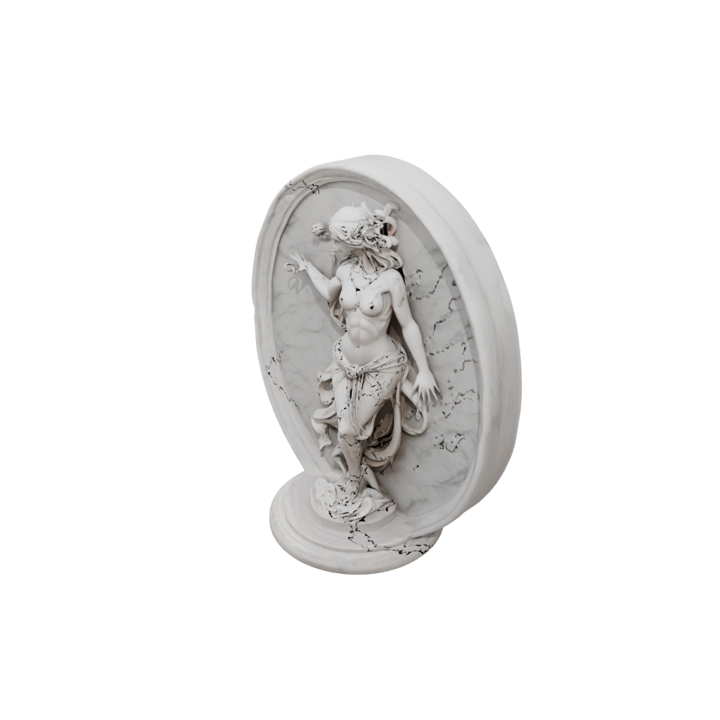 Marble Relief Storm Djinn