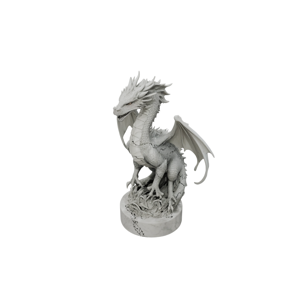 Marble Relief Swamp Dragon