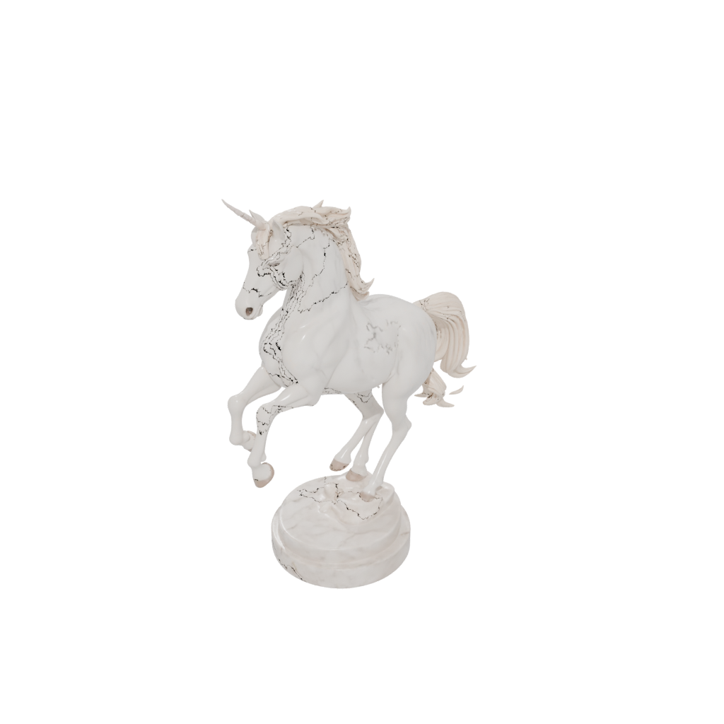 Marble Relief Unicorn Rearing Figure