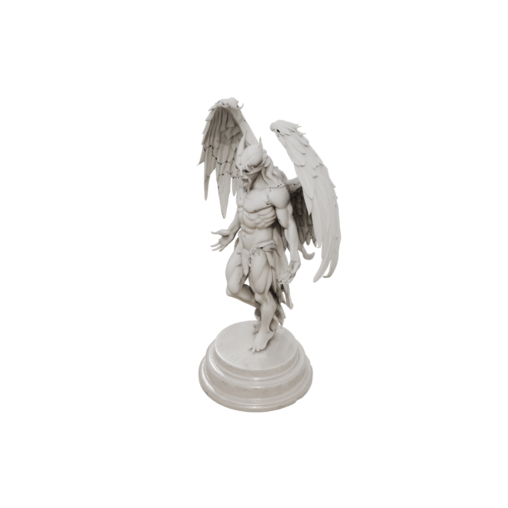 Marble Relief Winged Demon Lord