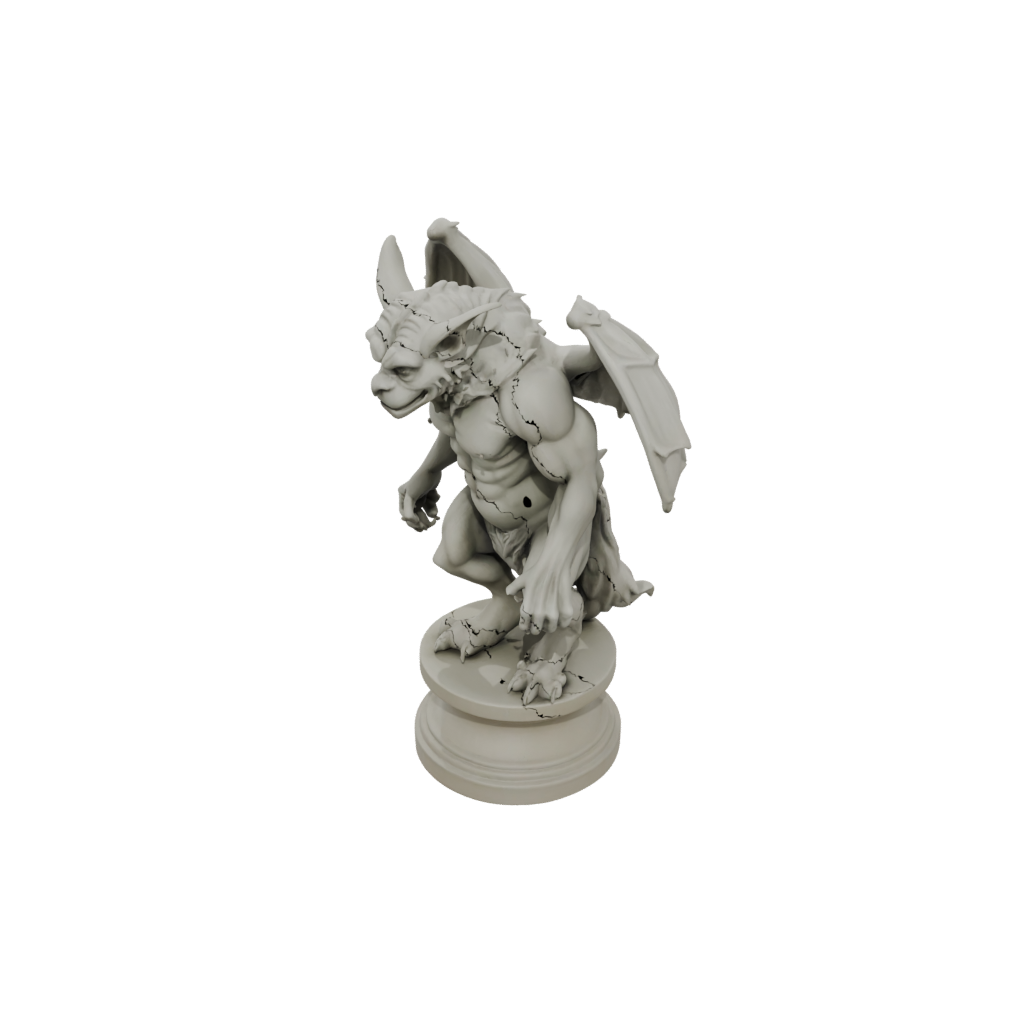 Mini Bust Gargoyle On Pedestal