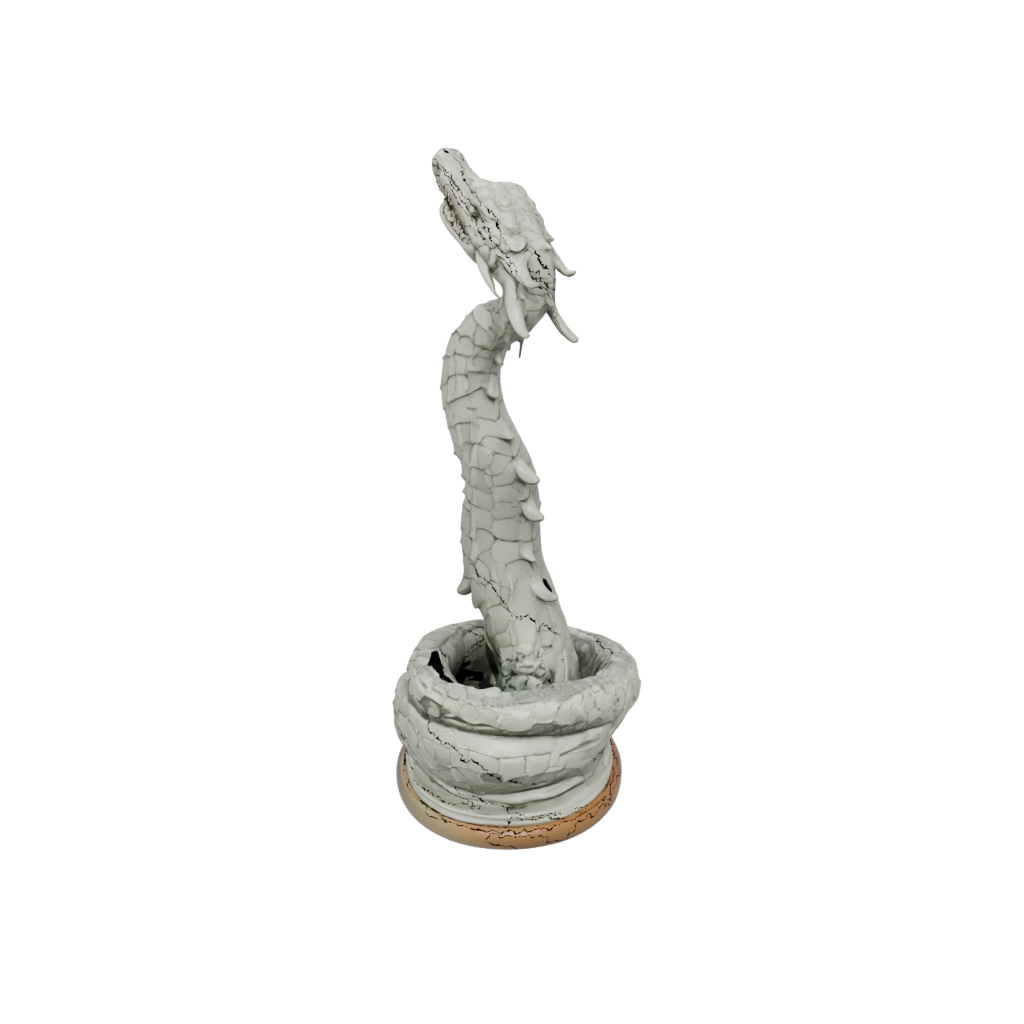 Mini Bust Sea Serpent Coiled Upright
