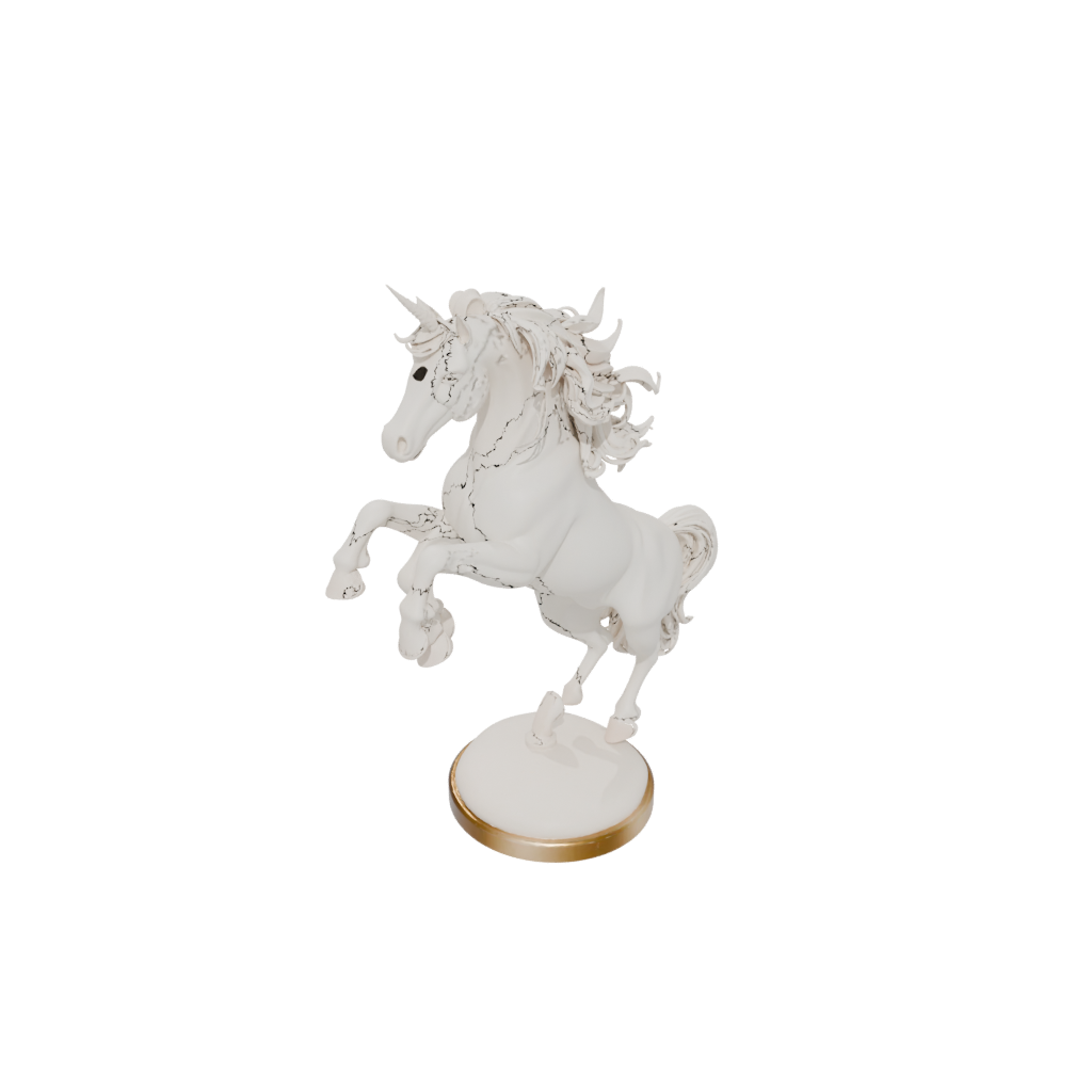 Mini Bust Unicorn Rearing Figure