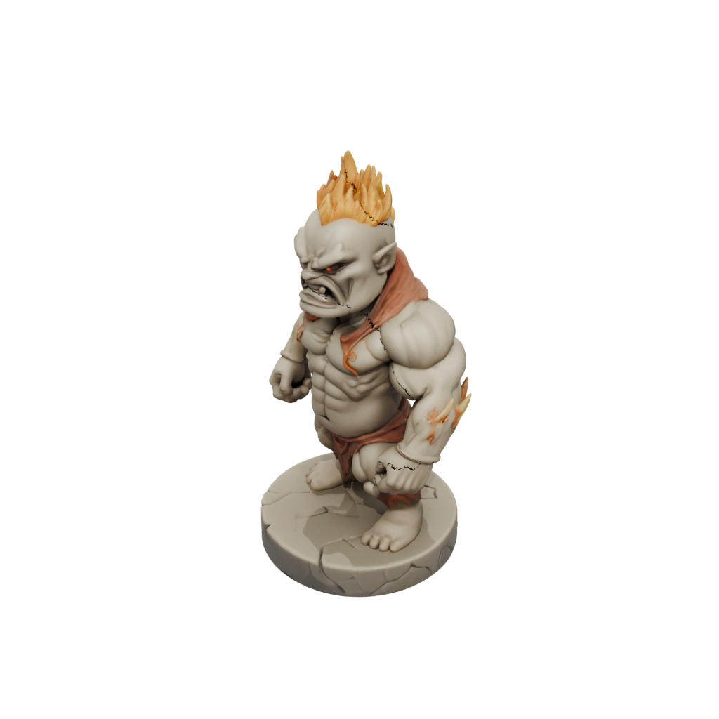 Mini Chibi Fire Elemental Titan
