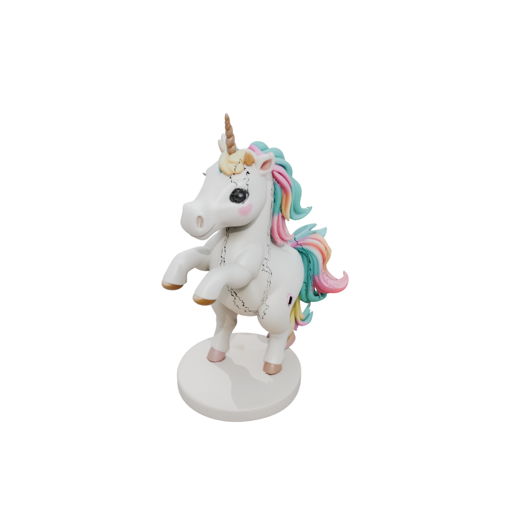 Mini Chibi Unicorn Rearing Figure