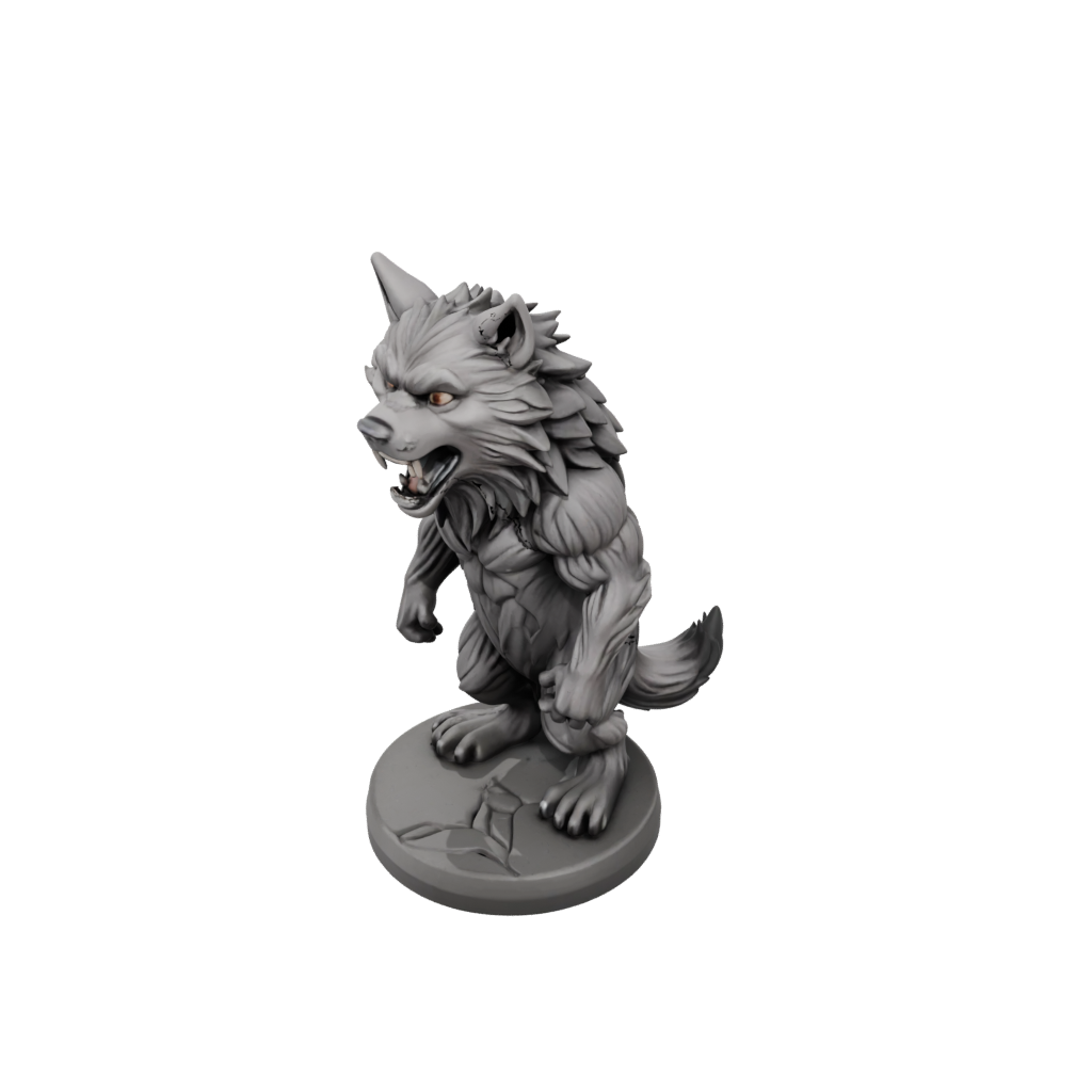 Mini Chibi Werewolf Mid-Howl