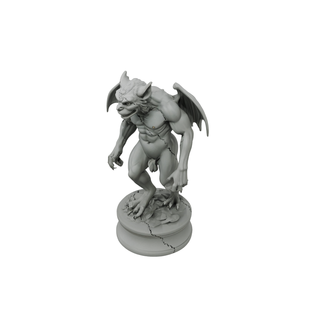 Mini Scene Gargoyle On Pedestal