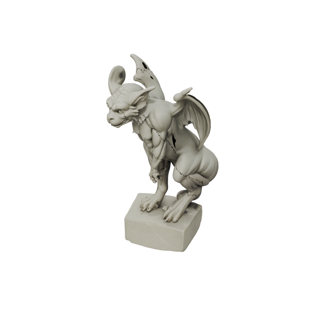 Mini Relief Gargoyle On Pedestal