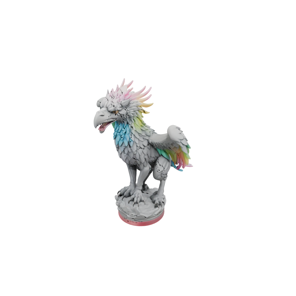 Neon Bust Griffin Statue