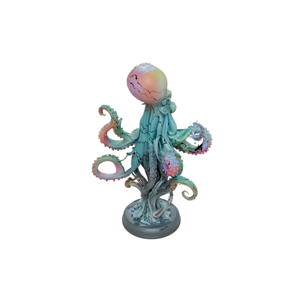 Neon Bust Kraken Tentacle Sculpture