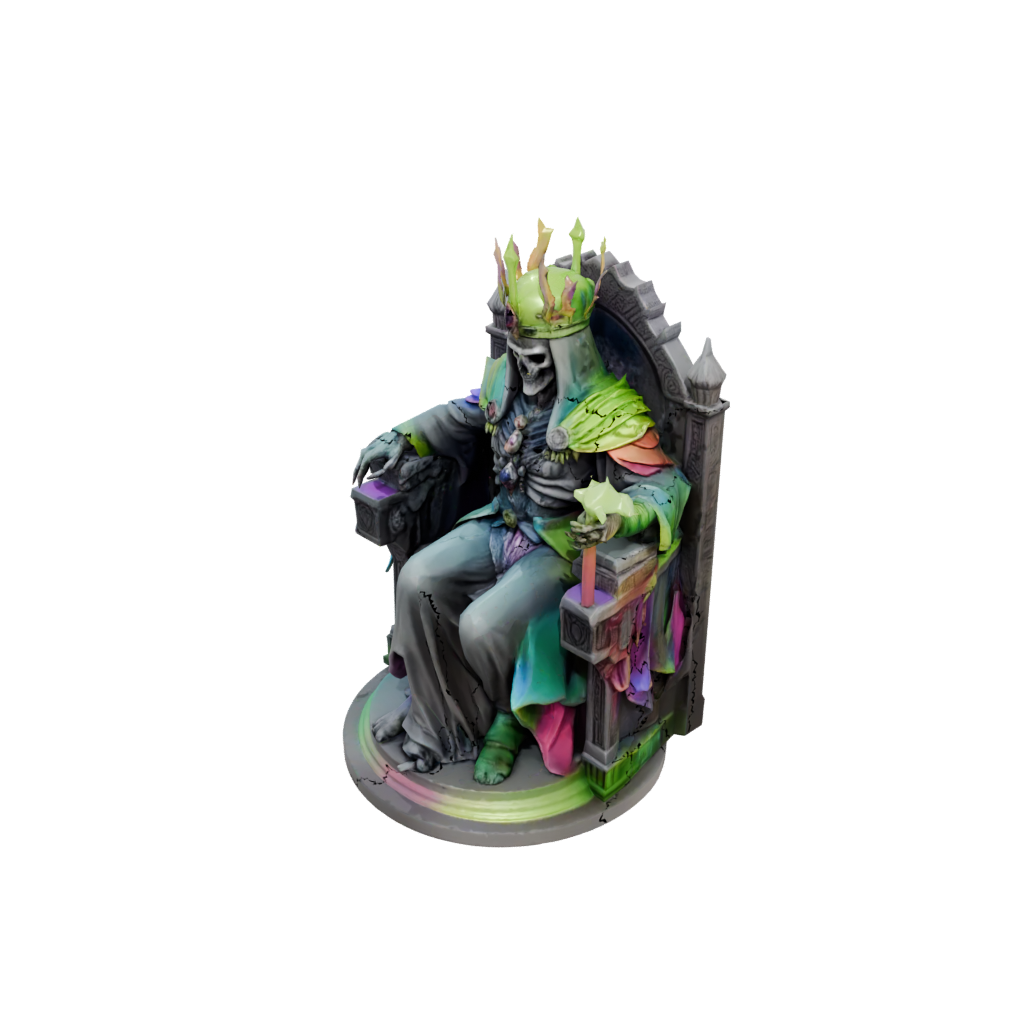 Neon Bust Lich On Throne