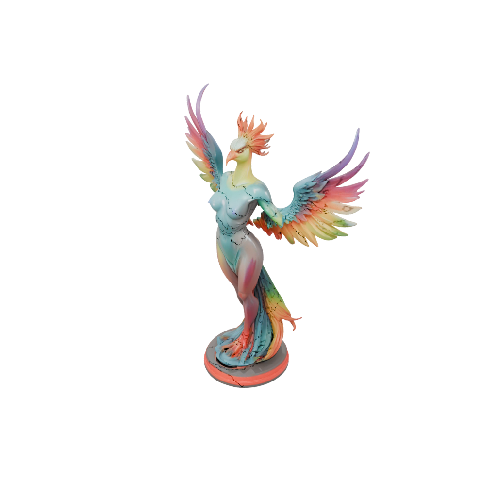 Neon Bust Phoenix Rising Sculpture