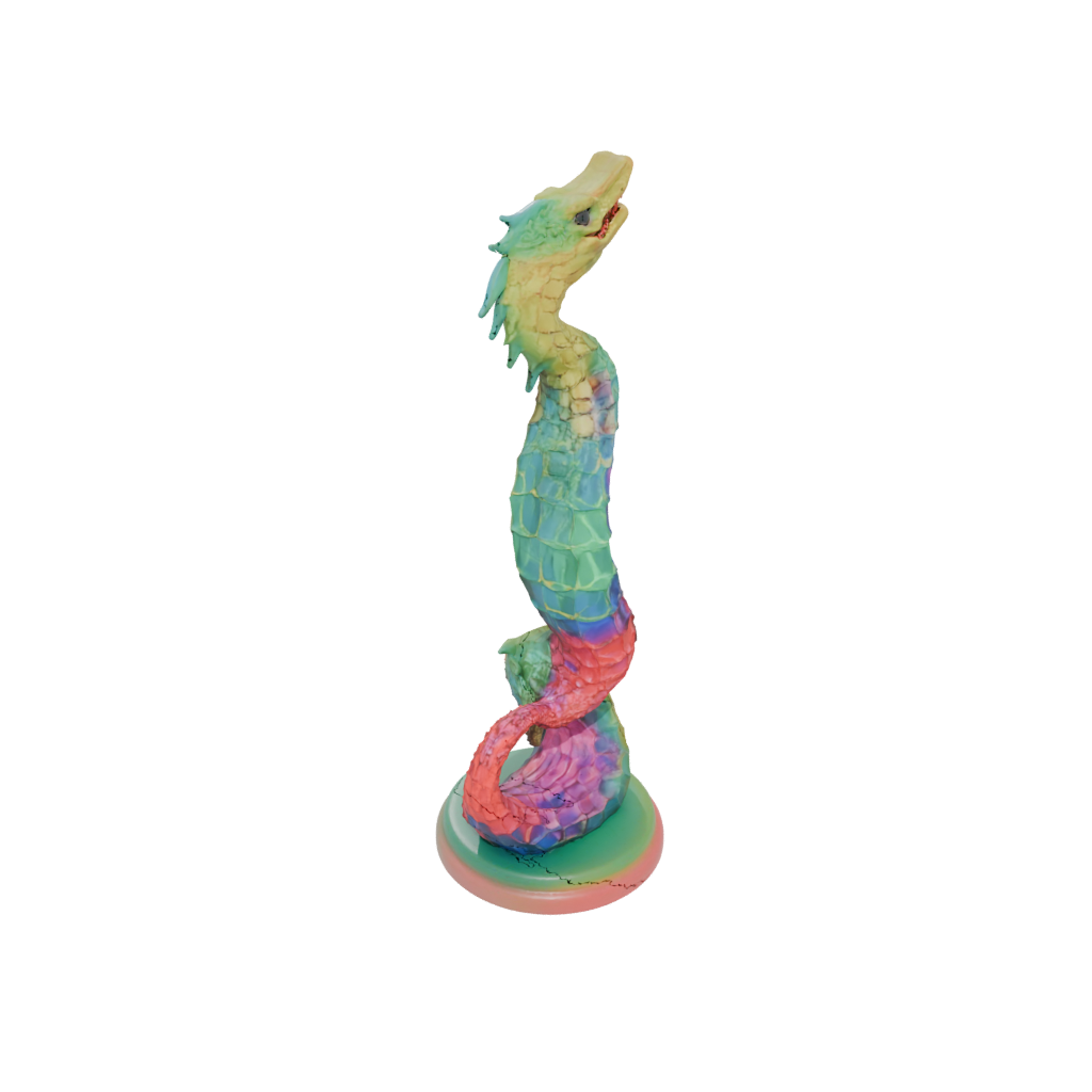 Neon Bust Sea Serpent Coiled Upright
