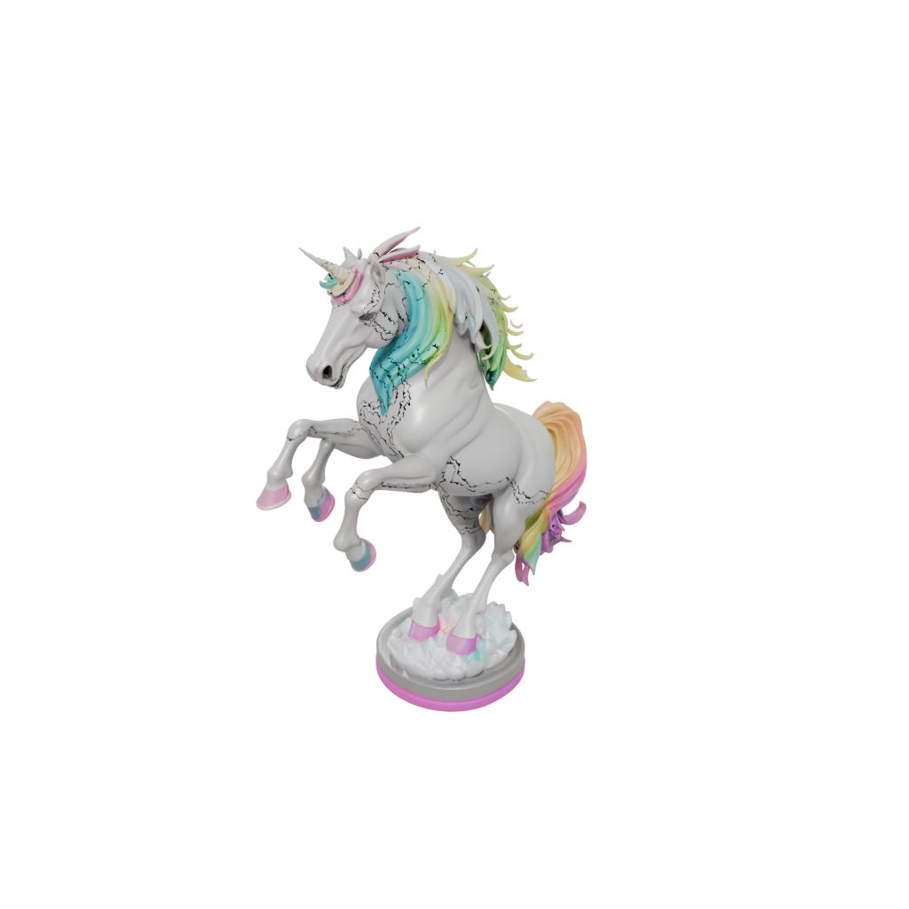 Neon Bust Unicorn Rearing Figure