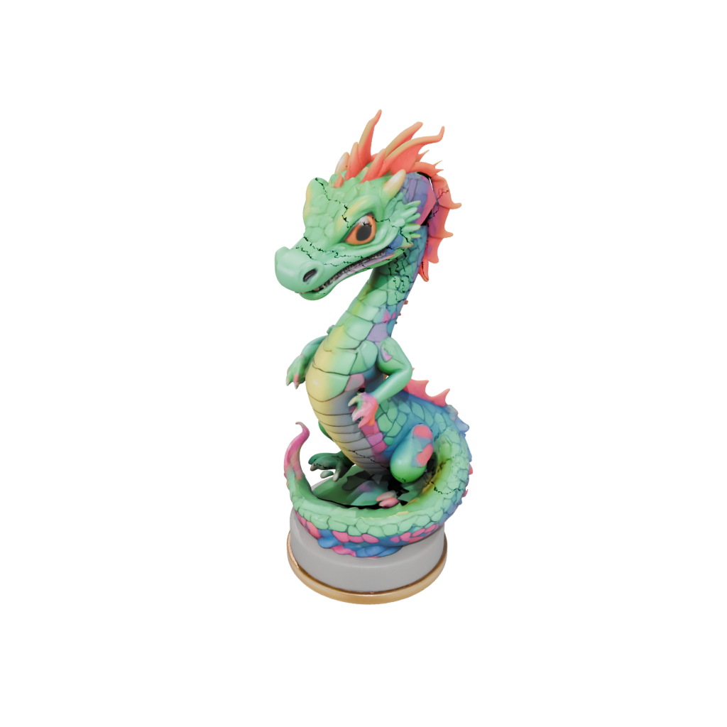 Neon Chibi Basilisk Serpent