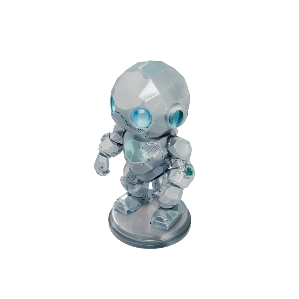 Neon Chibi Crystal Golem