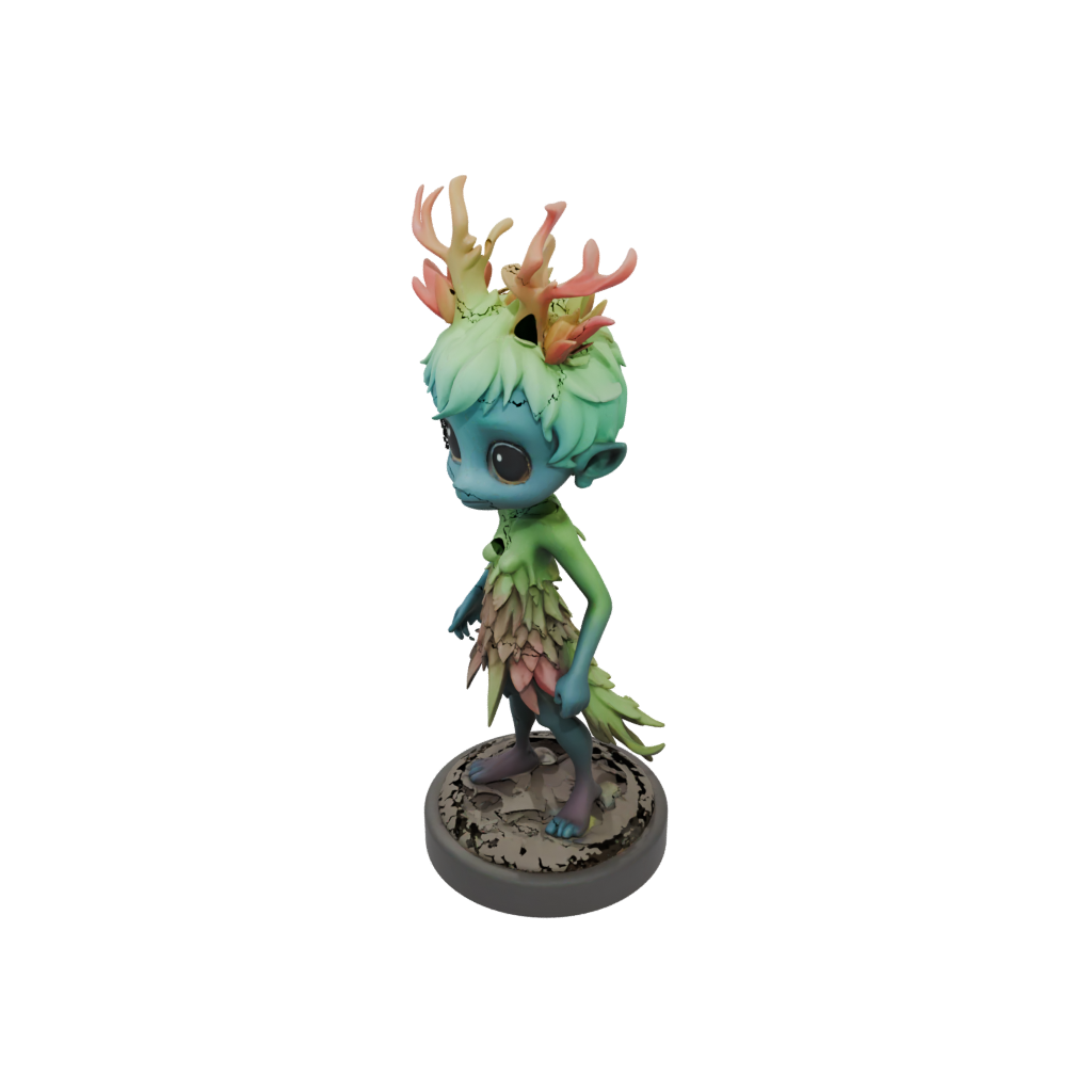 Neon Chibi Forest Spirit Ent
