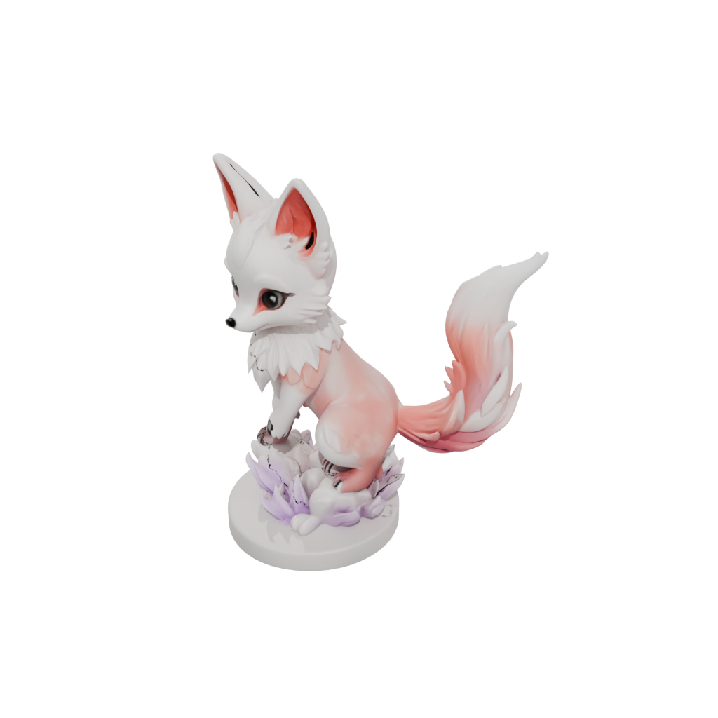 Neon Chibi Kitsune Nine-Tail Fox