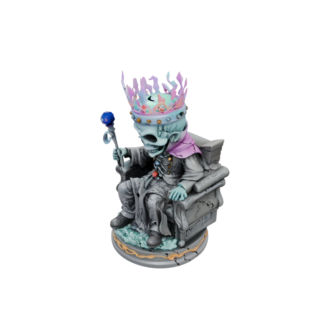 Neon Chibi Lich On Throne