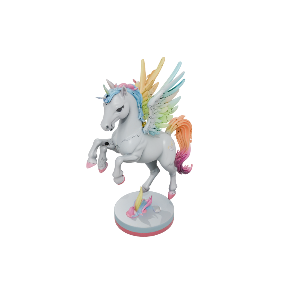 Neon Chibi Pegasus Rearing