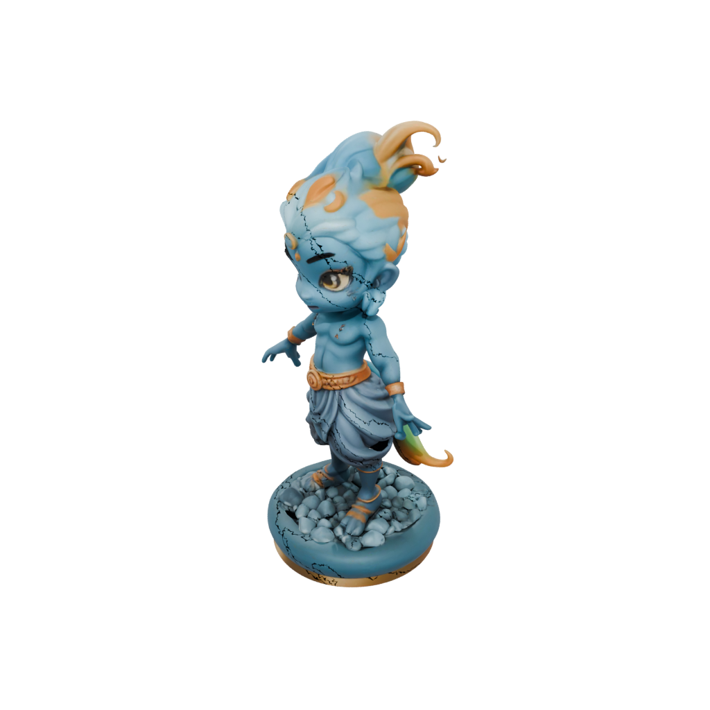 Neon Chibi Storm Djinn