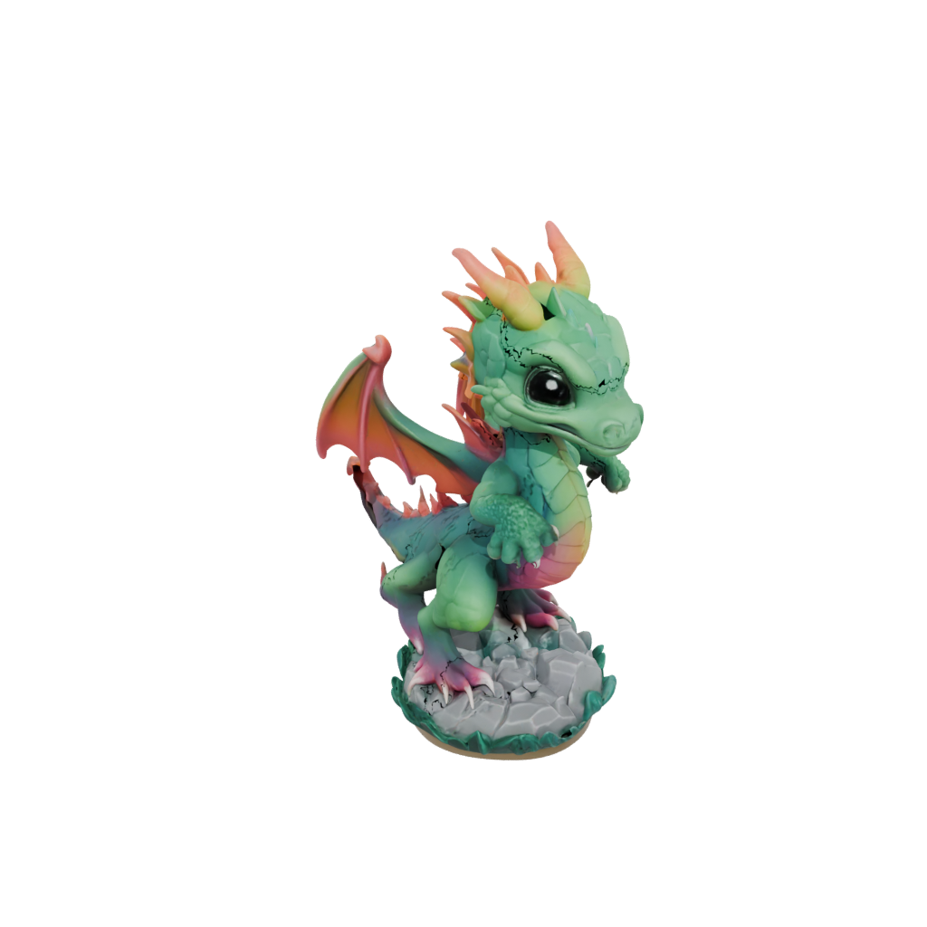 Neon Chibi Swamp Dragon
