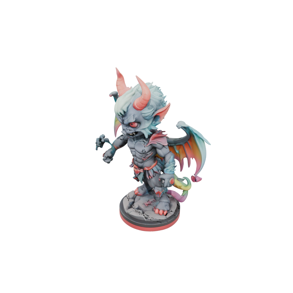 Neon Chibi Winged Demon Lord