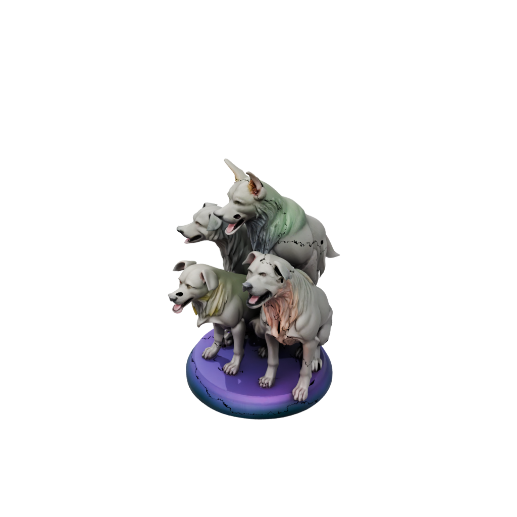 Neon Scene Cerberus Three-Headed Hound