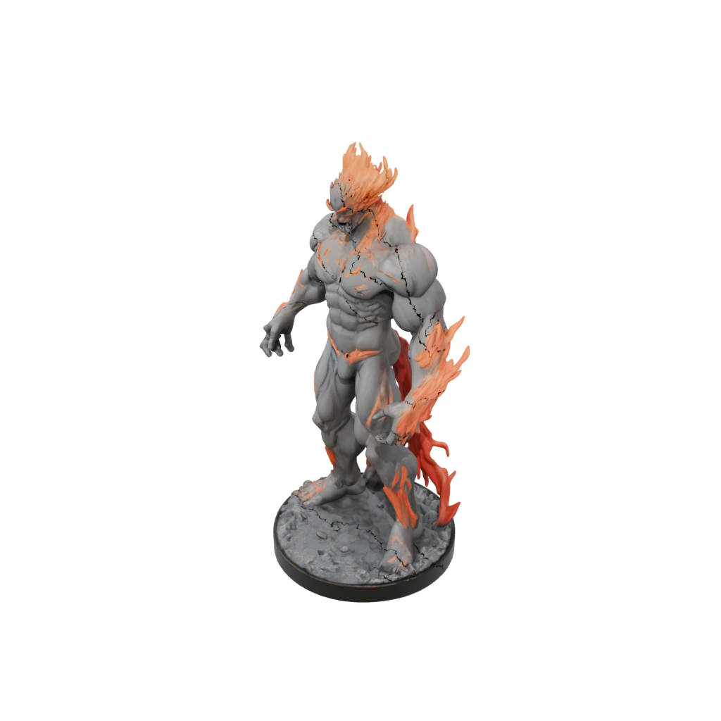 Neon Scene Fire Elemental Titan