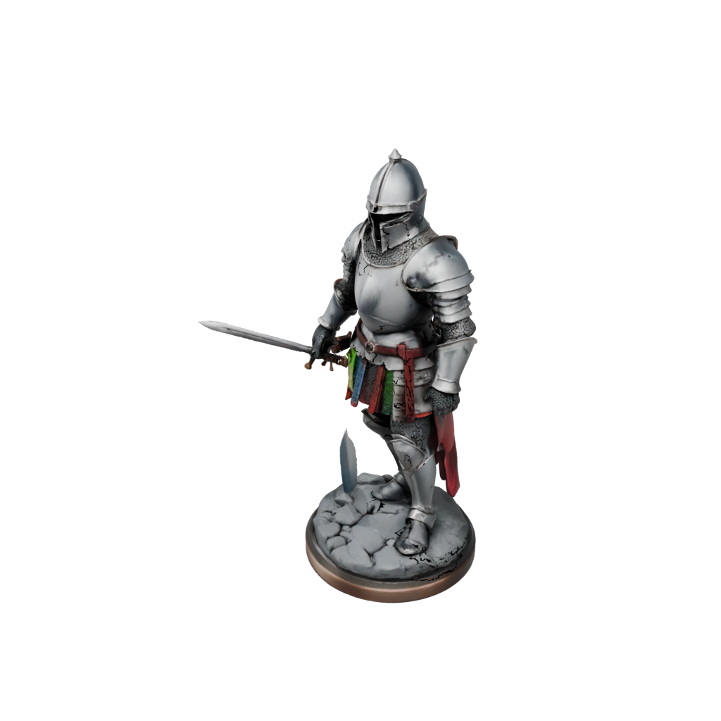 Neon Scene Medieval Knight Statue