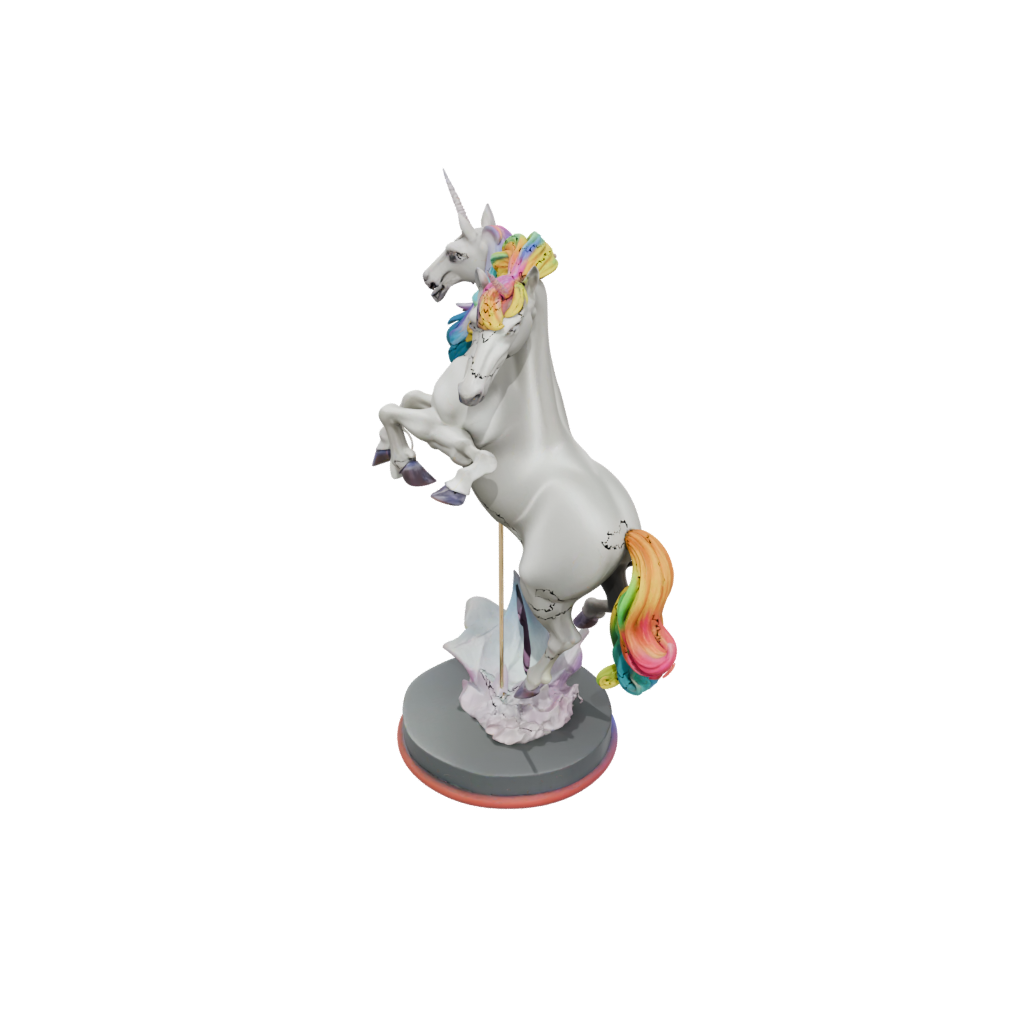 Neon Scene Unicorn Rearing Figure