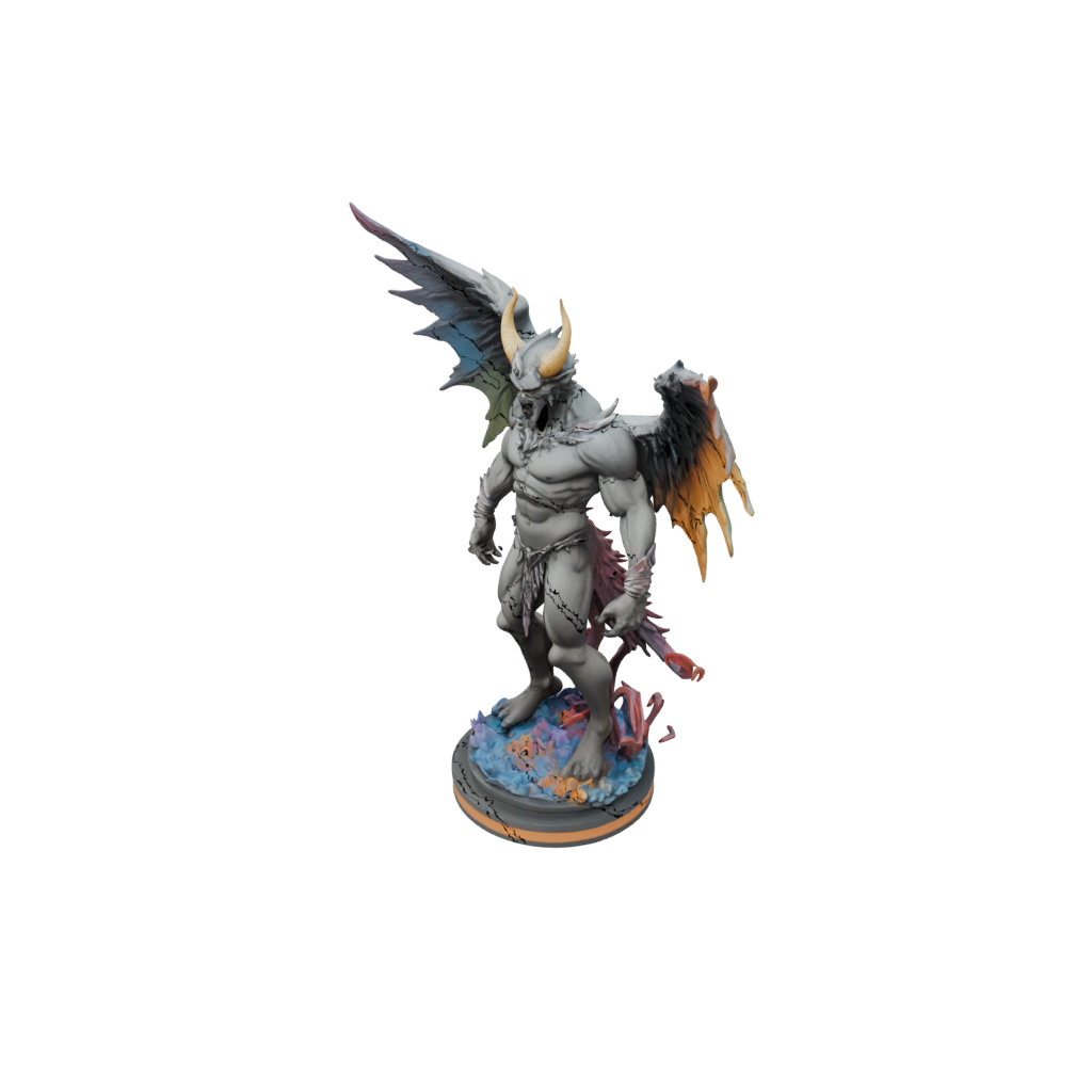 Neon Scene Winged Demon Lord