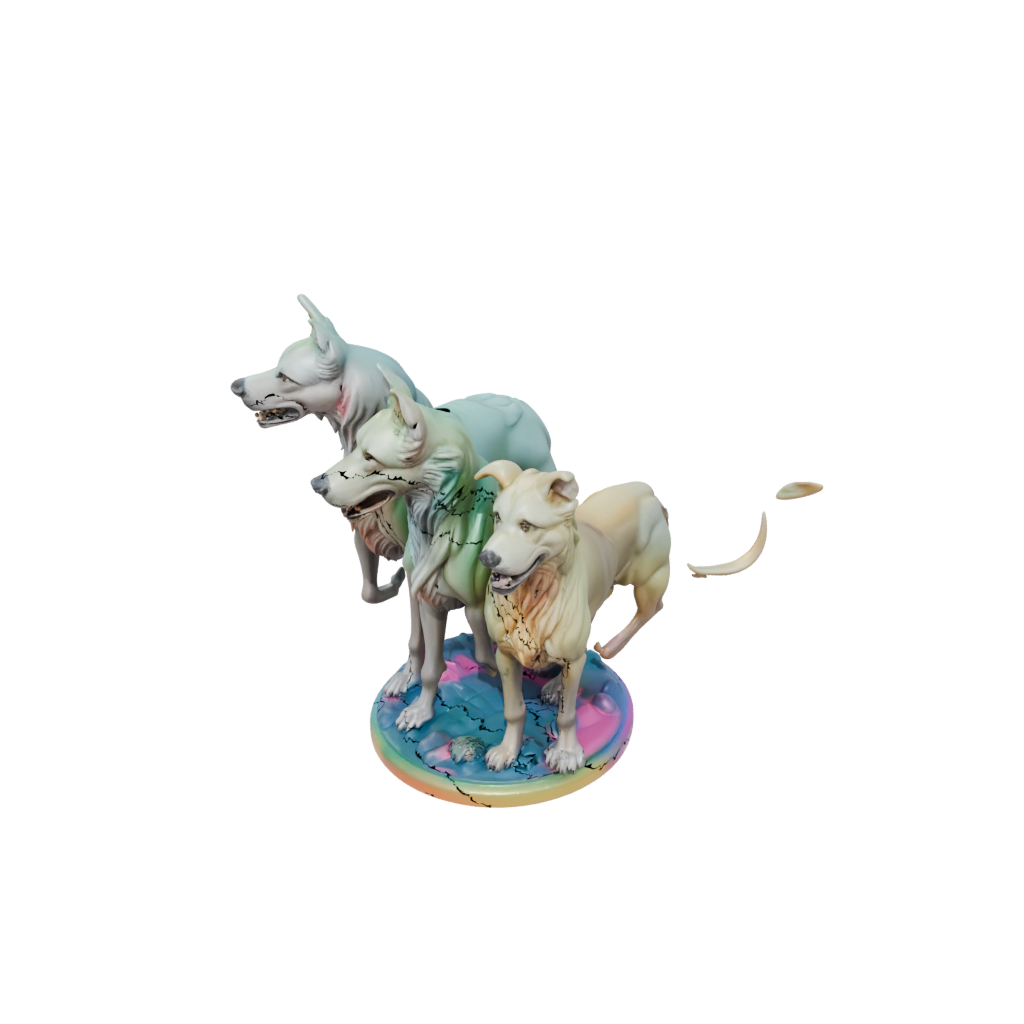 Neon Cerberus Three-Headed Hound