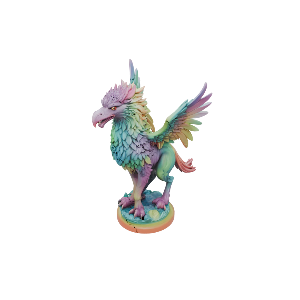 Neon Griffin Statue