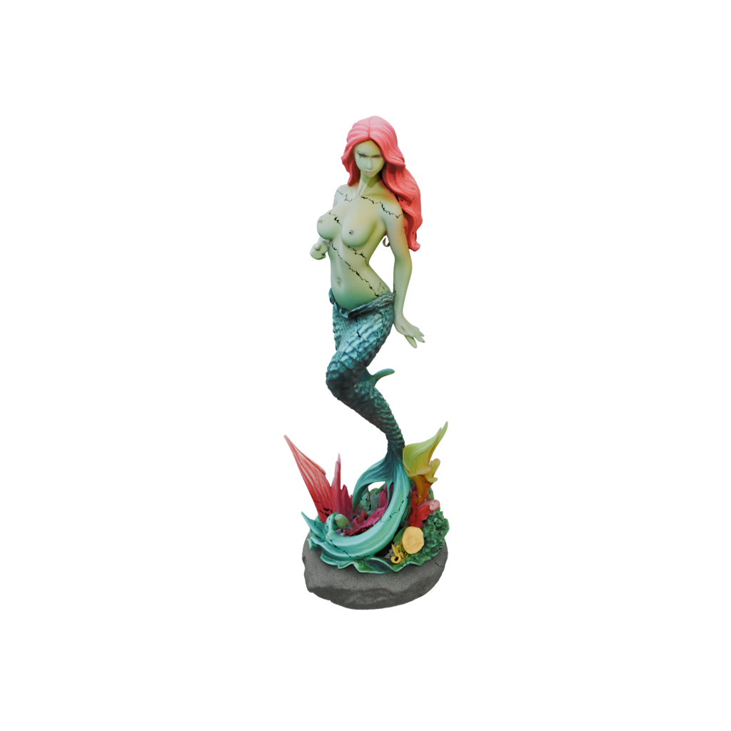 Neon Mermaid On A Rock