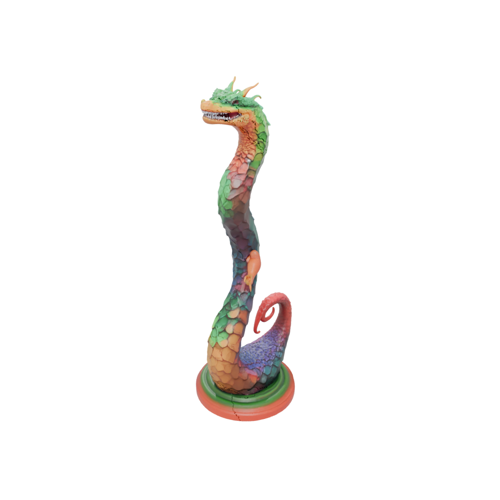 Neon Sea Serpent Coiled Upright