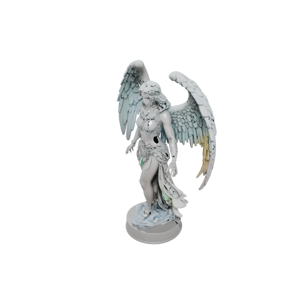 Neon Relief Celestial Angel Warrior