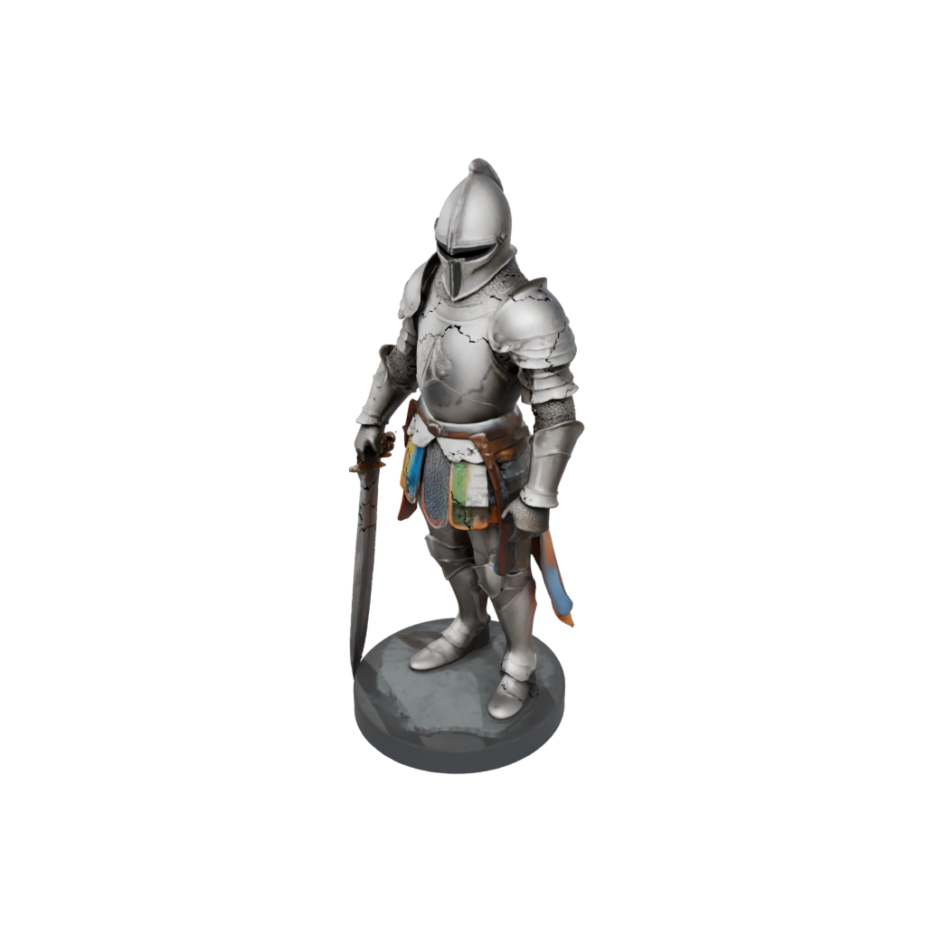 Neon Relief Medieval Knight Statue