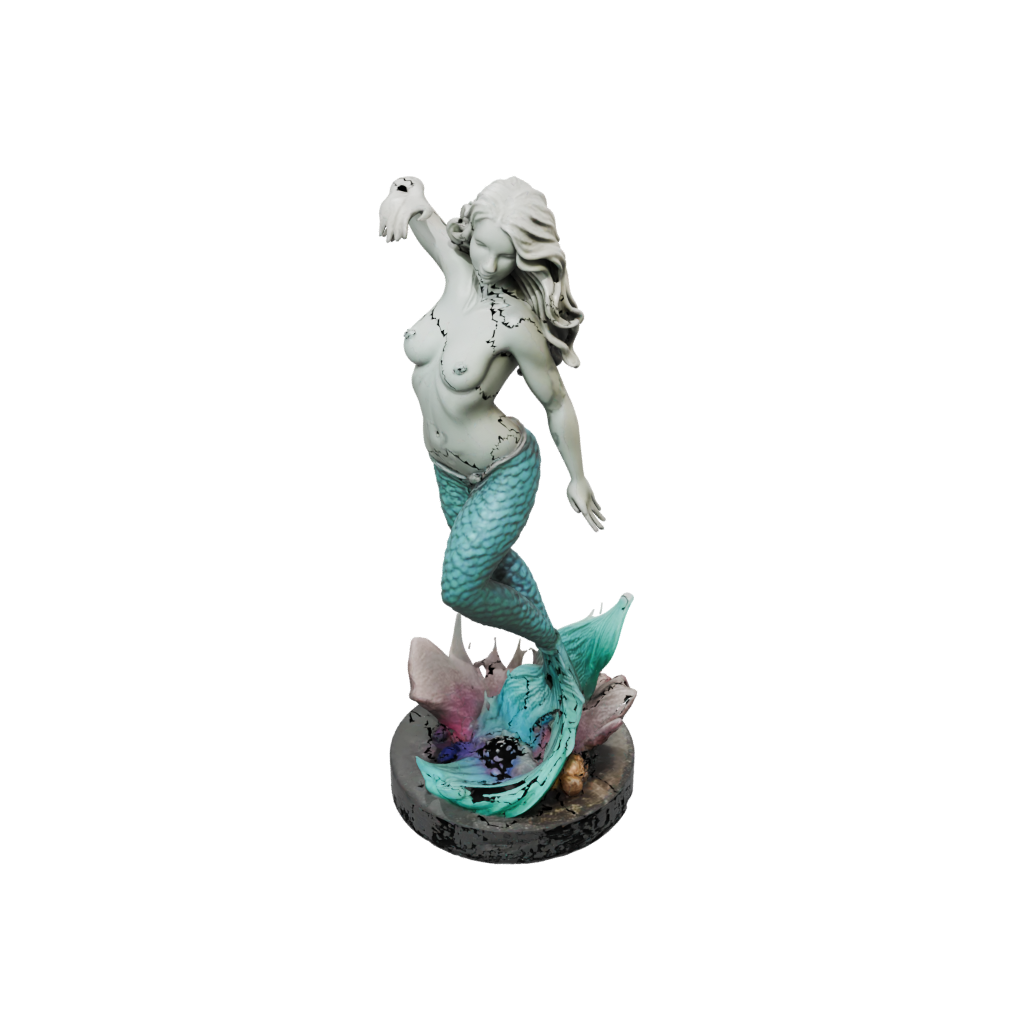 Neon Relief Mermaid On A Rock