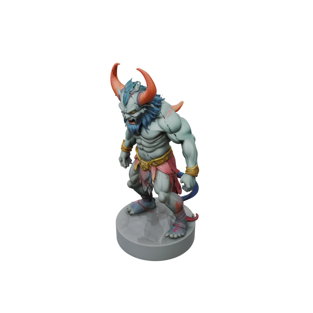 Neon Relief Oni Demon