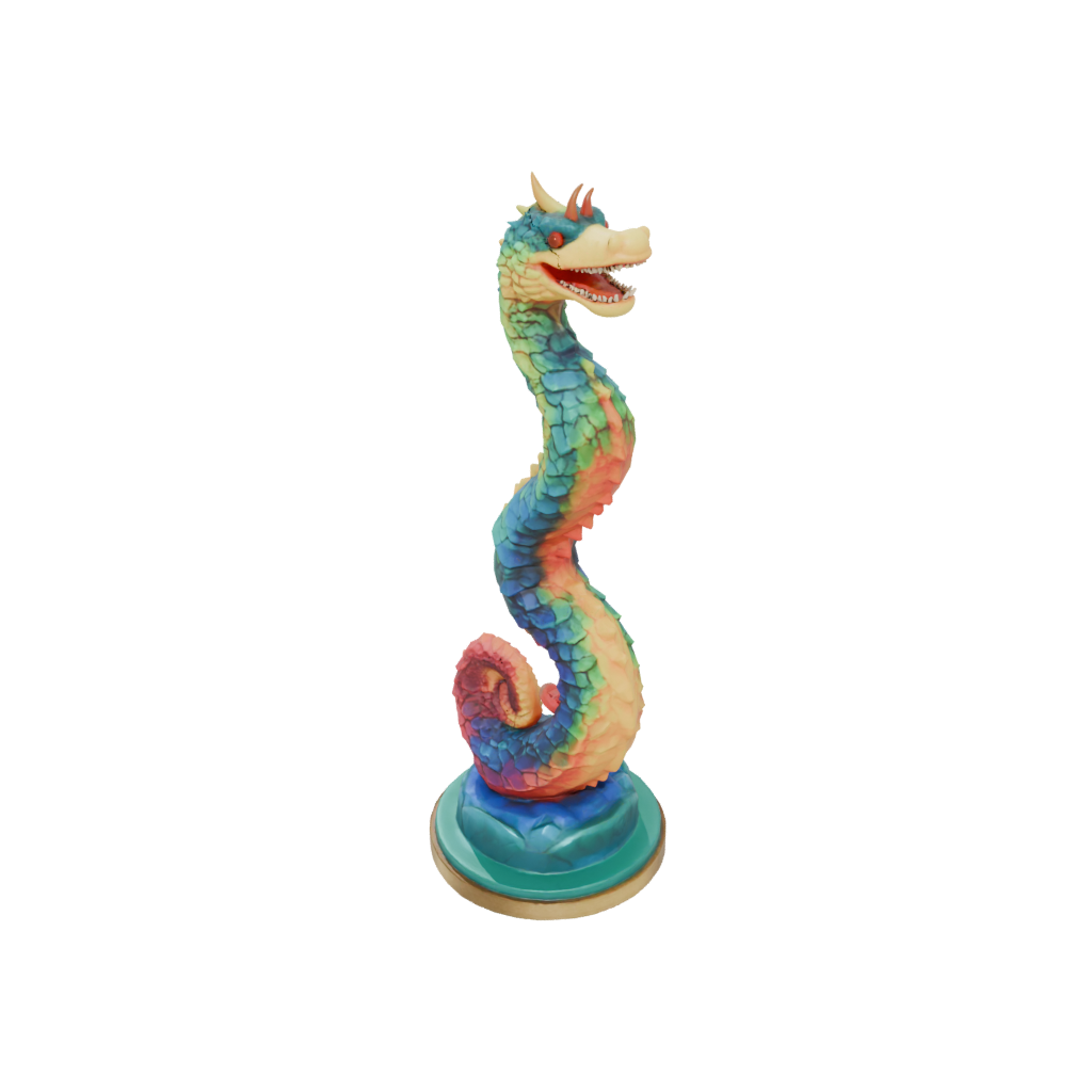 Neon Relief Sea Serpent Coiled Upright