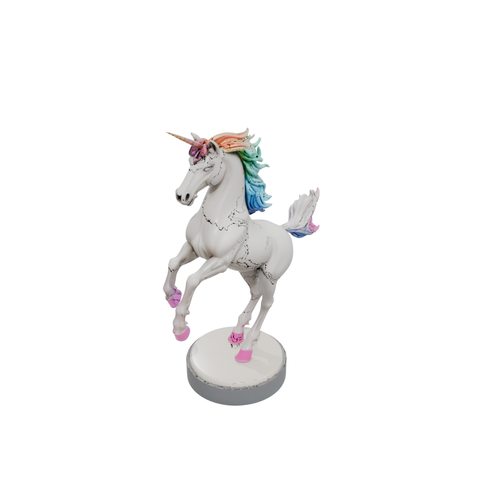 Neon Relief Unicorn Rearing Figure
