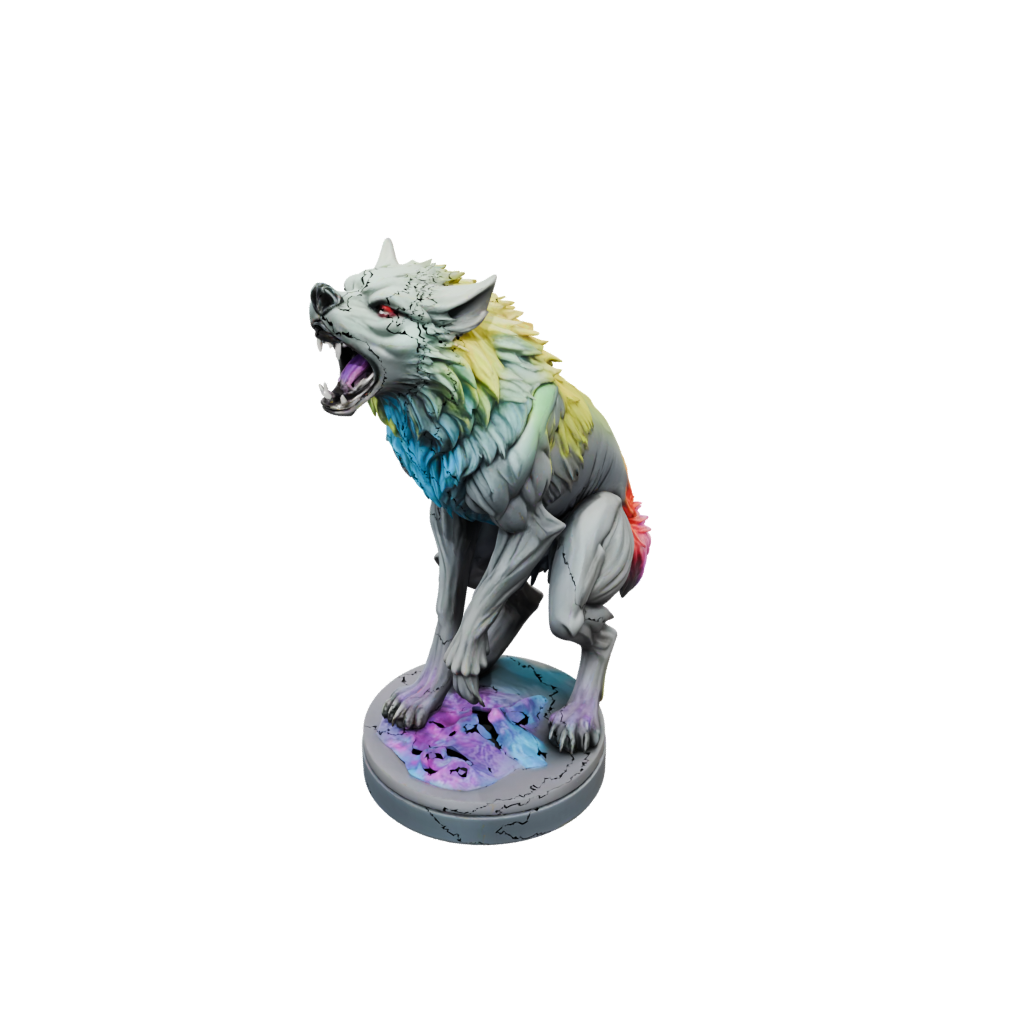 Neon Relief Werewolf Mid-Howl