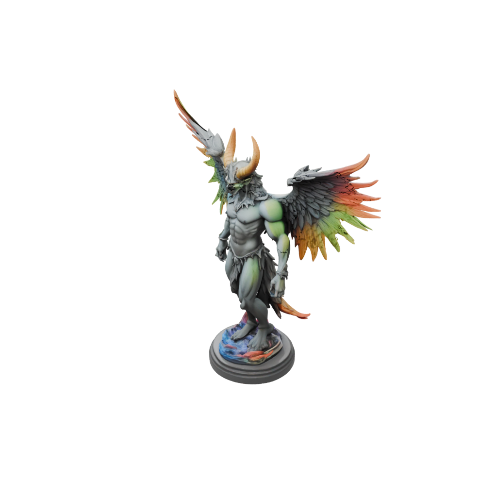 Neon Relief Winged Demon Lord